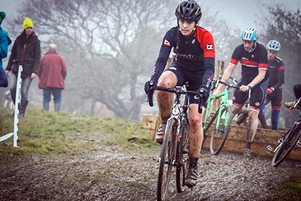 Team rider danni in cyclocross action